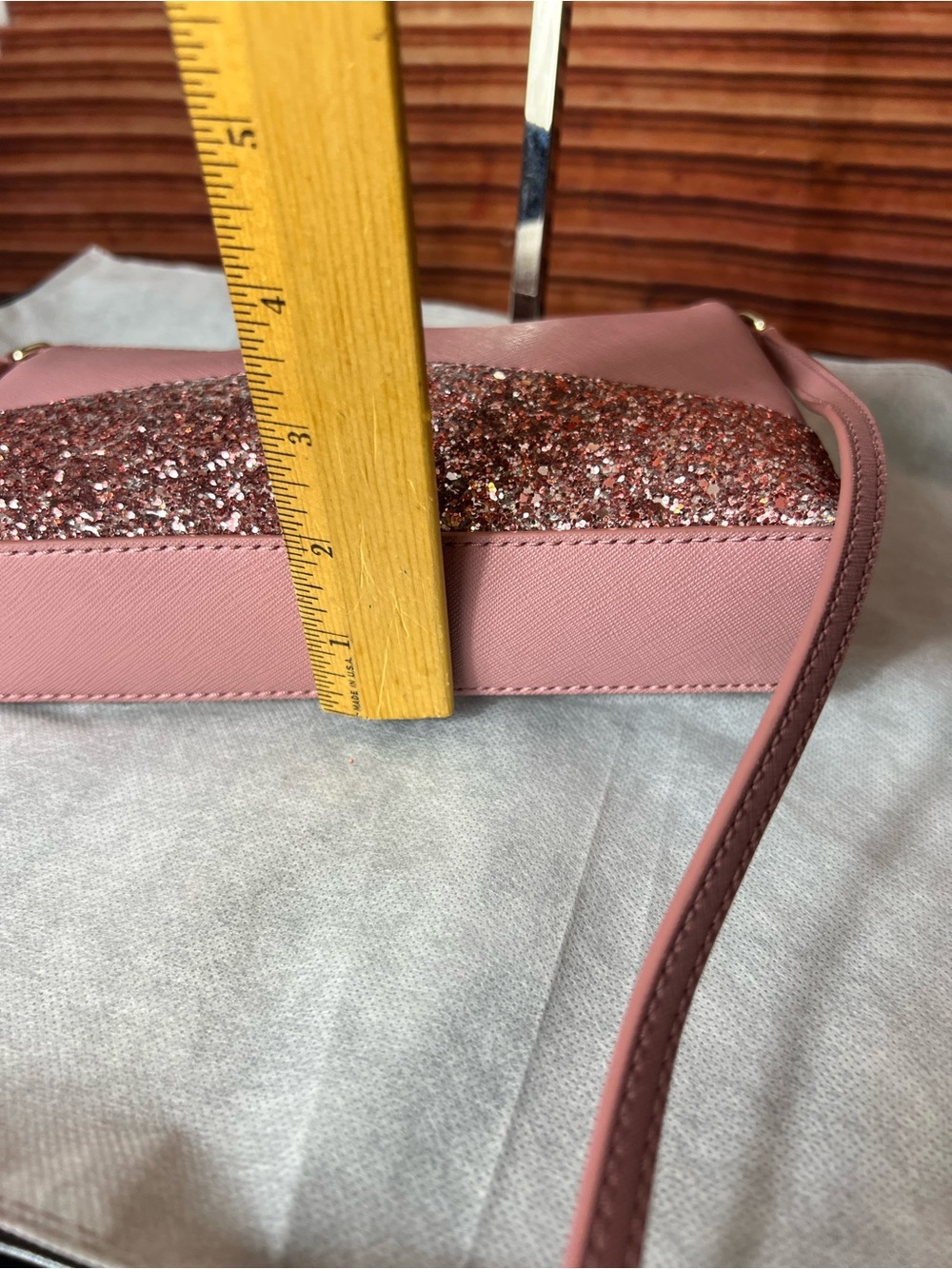 NWOT Kate Spade Leather Greta Court Glitter Ramey Crossbody Bag, Zip Closure 💖 - Picture 9 of 17